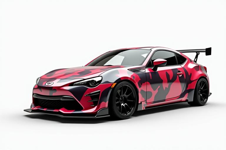 GT86: 鮮やかなデジタルカモフラージュラップ + 軽量ホイール